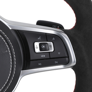 <span class=keywords><strong>Volant</strong></span> entièrement recouvert d'Alcantara avec garniture argentée pour VW Volkswagen Golf 5 6 7 R MK5 MK6 MK7 Gti Polo Passat B7 B8 <span class=keywords><strong>Scirocco</strong></span> - Product Image 4