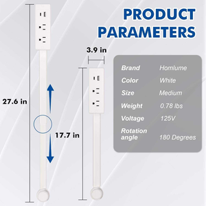 Multipresa Girevole ed Estensibile con 2 Prese AC, USB-A e USB-C - Product Image 3