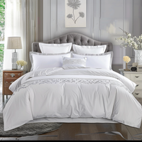 Parure de Lit en Percale de Luxe 100 % Coton, 200 Fils, avec Logo Brodé, Collection Maison, Taille Grand Lit