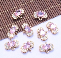 Connecteurs de bijoux en laiton plaqué or 18 carats HP0176, forme ovale, décoratifs, accessoires de fabrication de bracelets, pendentifs, liens, fournitures
