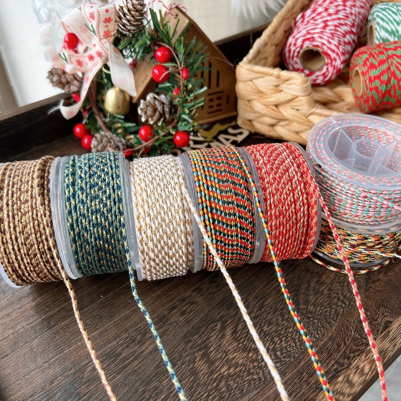 CSFY 2023 Christmas Ribbon for Packing Box Cake Flowers Dress Clothes Hemp Packaging Rope Gift Ribbon Other Party Decorations