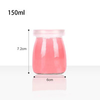 Pot en verre rond de 100 ml et 200 ml, qualité alimentaire, vide, pour yaourt, mousse, dessert, avec couvercle à vis, pour le stockage des desserts