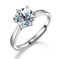GRA Certifié VVS D Couleur Moissanite Bague Argent Sterling 925 Or 18k Plaqué Rhodium 2ct Femmes Fiançailles Mariage Fine Jewelry