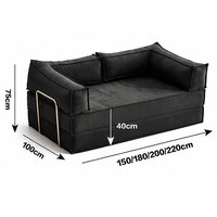 Canapé modulaire robuste avec mousse haute densité 65D, structure latérale en acier inoxydable, design moderne en tissu, housse amovible et pliable