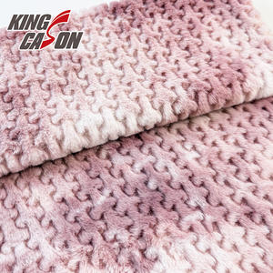 KINGCASON Différents types 100% Polyester <span class=keywords><strong>Tissu</strong></span> Écologique Super Doux Tie Dye Jacquard Fausses Fourrures Femmes Manteaux et Vestes - Product Image 2