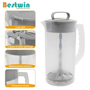 Jarra de agua de plástico de 2 cuartos de galón/64oz, émbolo, cuchillas en ángulo, bebidas, leche en polvo, mezclador de bebidas, jarra mezcladora - Product Image 2