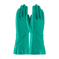 Gants en nitrile non supportés verts de 15 mil avec doublure en coton à prise diamantée surélevée, doublure en coton, application de travail de sécurité, taille XL
