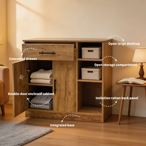 Nuevo Armario de Madera Rústico Moderno, Armario de Gran Capacidad para Sala de Estar, para una Decoración Elegante del Dormitorio - Product Image 4