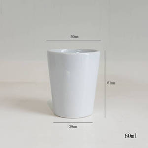 Vendita diretta della fabbrica di <span class=keywords><strong>vetro</strong></span> personalizzato in ceramica da 60ml tazza di sublimazione Scratch bianco colpo di ceramica tazza di whisky - Product Image 1