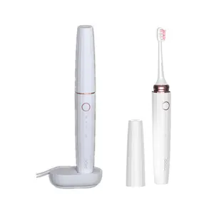 Escova dental 110 oral impermeável, escova dupont para adultos com 2 cabeças recarregável, ultrassônica, portátil, para viagem