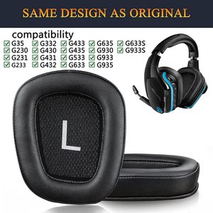 Cao cấp lưới mềm hơn Bộ nhớ bọt thay thế Earpads đệm cho <span class=keywords><strong>Logitech</strong></span> G633 g933 g933s - Product Image 2
