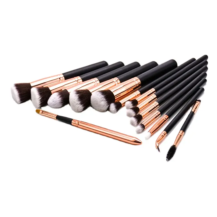 Manufacturer Du Care Big Professional Buy Gothic Pac Rose Gold Kabuki Cosmetic Make-Up Brushes 14 Pcs Makeup Brush Set