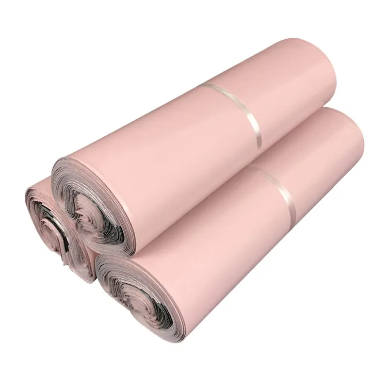 Factory Product Matte Lotus Root Pink Frosted Poly Bags Eco Friendly Express Thank You Mail Recycled Poly Mailers For Cloth