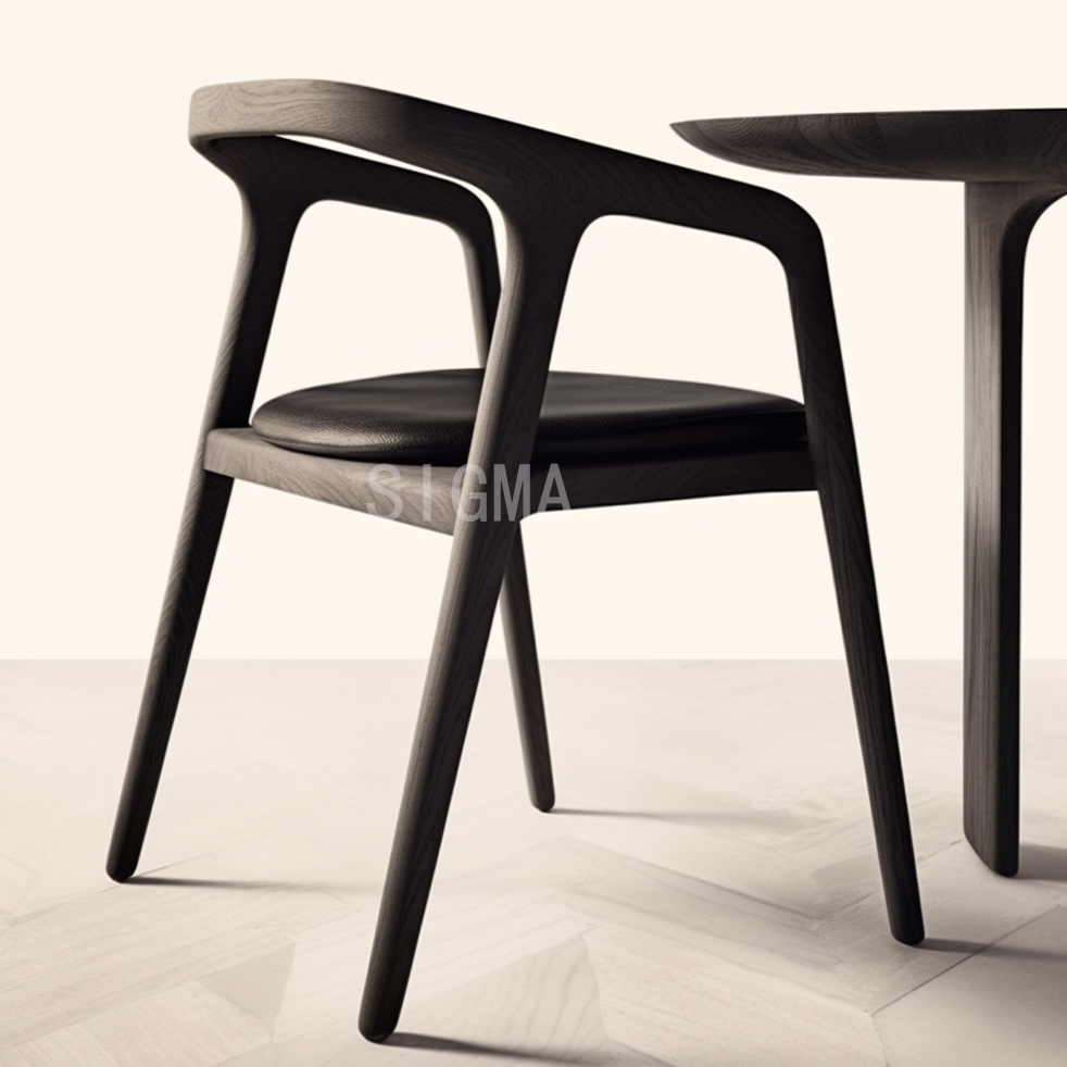 Wholesale Luxury Classic Design Armrest Chair Restaurant Dining Chair With Wood Legs