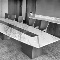 Современный мраморный стол, белый стол для конференций, искусственный камень, маленький стол для встреч