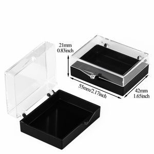 Boîte à couvercle articulé en polystyrène transparent SUNSHING, petite boîte de rangement premium pour échantillons de gel adhésif, organisateur de faux cils en acrylique - Product Image 1