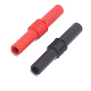 4pcs 2red+2black 4mm banana socket female adapter extension Insulated Banana plug Coupler 19A connector