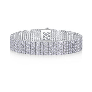 Pass Diamond <span class=keywords><strong>Tester</strong></span> Oro blanco 925 Plata de ley VVS Moissanite Diamond Link Bracelet 2017 - Product Image 1