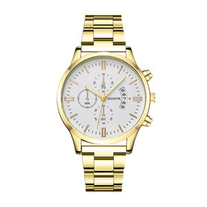 Montre pour homme avec calendrier, design à trois registres, mouvement à quartz, boîtier en alliage, bracelet en acier inoxydable, style business décontracté. - Product Image 5