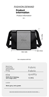 Sac bandoulière décontracté pour homme, grande capacité, en nylon imperméable, avec fermeture éclair, idéal pour le bureau et les activités de plein air, personnalisable avec logo, durable pour le quotidien