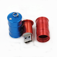 Flash Drive USB 2.0 Bentuk Drum Minyak Logam dengan Logo Kustom, Enkripsi, Garansi 3 Tahun, Kapasitas Penyimpanan 8GB-128GB