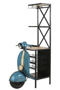 Barra de apoyo para scooter de hierro/madera, acabado en azul/mango, material de metal/madera de mango, precio al por mayor - Product Image 2