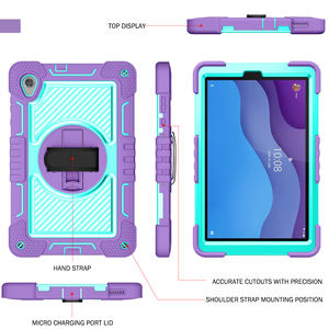 Étui pour <span class=keywords><strong>tablette</strong></span> à dragonne rotative à 360 ° avec sangle <span class=keywords><strong>de</strong></span> bandoulière pour <span class=keywords><strong>Lenovo</strong></span> Tab <span class=keywords><strong>M10</strong></span> HD Gen2 X306 10.1 pouces, <span class=keywords><strong>housse</strong></span> <span class=keywords><strong>de</strong></span> <span class=keywords><strong>protection</strong></span> robuste - Product Image 3