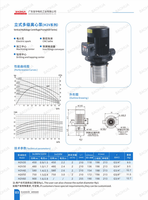Pompe centrifuge verticale multi-étages en acier inoxydable H2V30 480W 220V/380V, pompe à liquide de refroidissement industrielle pour machine-outil CNC