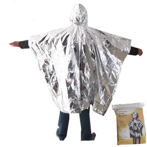 Poncho d'urgence argenté 50x80cm, imperméable, isolation thermique, équipement de survie - Product Image 4