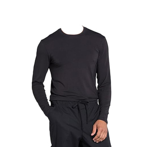Man and Woven <strong>Long</strong> <strong>Sleeve</strong> Hospital Uniform Under Scrub Stretch Shirt Medical Nursing <strong>Undershirt</strong> - Product Image 2