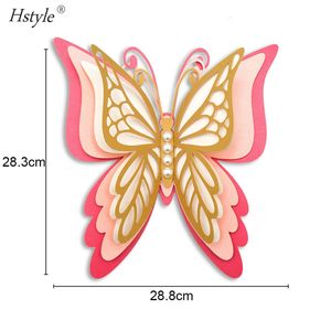 Autocollants muraux en forme de papillon 3D de grande taille, bricolage, 4 couches, murale de papillons, décoration murale pour mariage, festival, chambre de filles, SD088L - Product Image 2