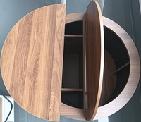Tables basses de rangement BSCI-FSC en gros, design cannelé moderne, bureau en bois rustique à 2 niveaux, montage facile, pliable, écologique