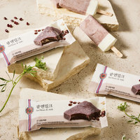 Damccot Patbingsu coréen au lait et haricot rouge, crème glacée surgelée, 6 sachets de 70g avec emballage intérieur et extérieur