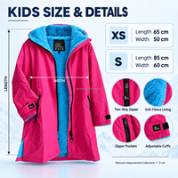 Parka de bain imperméable et coupe-vent pour enfants, doublée polaire thermique, peignoir de change pour équipes de natation et sports de plein air, OEM