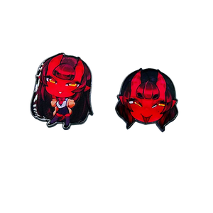 Dessin animé Anime personnalisé en métal épinglette insigne petit diable personnage conception sur mesure doux dur paillettes émail broche - Product Image 1