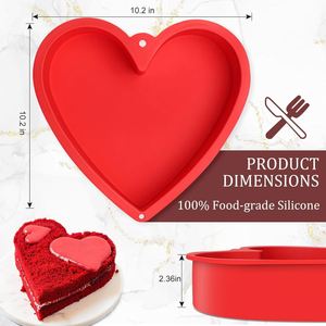 Heart Shaped Food Grade Silicone Nonstick Eco-Friendly Non-Toxic 10 Inch Oven Safe <b>Cake</b> Pan <b>Mold</b> for Baking - Product Image 2