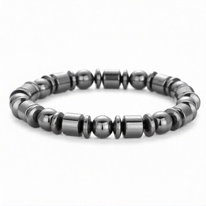 Pulseras Elásticas Ajustables de Hematita Negra Natural, Estilo Sofisticado y Elegante para Hombre, Regalo Ideal, Éxito de Ventas Transfronterizo - Product Image 6