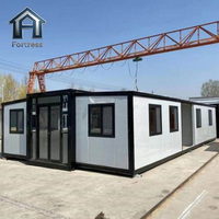 Maison conteneur pliable de 40 pieds avec cuisine et salle de bain, résistante aux tremblements de terre, ignifuge, modulaire, 2 chambres, préfabriquée