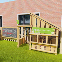 Maison de jeu de rôle de supermarché extérieur Moetry Équipement de jeu en bois naturel pour garderie d'enfants Arrière-cour