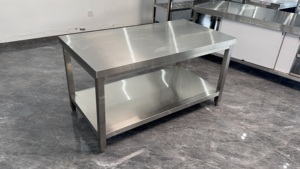 Mesa <span class=keywords><strong>de</strong></span> Cocina <span class=keywords><strong>de</strong></span> Acero Inoxidable con Asientos para <span class=keywords><strong>Restaurante</strong></span> Comercial, <span class=keywords><strong>Servicio</strong></span> <span class=keywords><strong>de</strong></span> Alimentos, Preparación <span class=keywords><strong>de</strong></span> Alimentos, Estación <span class=keywords><strong>de</strong></span> Almacenamiento para Catering - Product Image 5