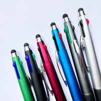 Stylo à bille promotionnel quatre couleurs stylet 4 en 1 couleur multifonction pour cadeau avec logo client