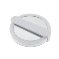 Mini miroir à main pliable avec cadre en plastique ABS, miroir de poche portable pour voyage avec interrupteur lumineux, maquillage