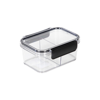 Boîte de rangement moderne grande capacité carrée écologique de qualité alimentaire à 2 compartiments pour pâtes et nouilles, organisateur de cuisine scellé en PE