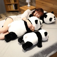 Offre Spéciale : Cadeau d'Anniversaire – Peluche Panda Personnalisée Allongée, Ultra Douce, en Coton PP Écologique