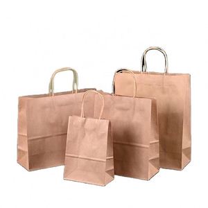 Bolsas de Papel Kraft de Lujo Personalizadas y Reciclables para Llevar Chocolate, con Asa de Papel, para Promoción en Supermercados, Tamaño Completo - Product Image 1