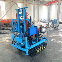 Plataforma de Perforación de Pozos de Agua Portátil con Motor Diésel MAX 220m, Perforadora Hidráulica con Profundidad de 100m