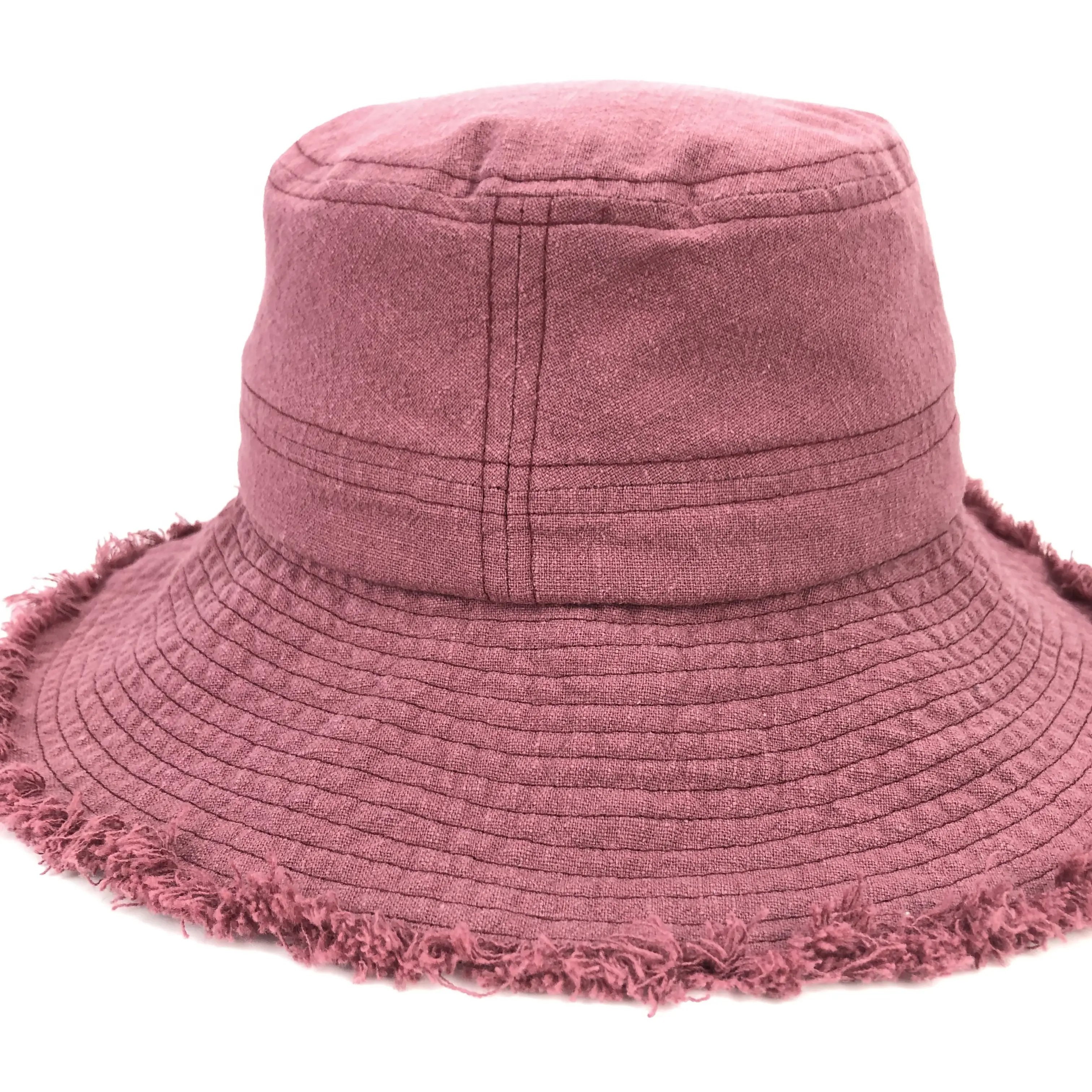 2024 nuovo popolare commercio all'ingrosso personalizzato di canapa cappello pescatore cappello da uomo e donna all'aperto cappello a secchiello