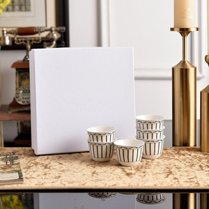 Juego de 6 Tazas de Porcelana Fina Serie D de Lujo, para Té, Espresso, Café, con Caja de Regalo - Product Image 2