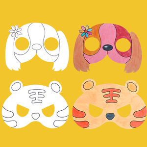 หน้ากากกระดาษลายสัตว์เปล่าสำหรับระบายสี HLC, หน้ากากระบายสีด้วยมือสำหรับวัยรุ่น, วัสดุศิลปะสำหรับเด็กก่อนวัยเรียนและของขวัญงานฝีมือสำหรับงานปาร์ตี้ - Product Image 3