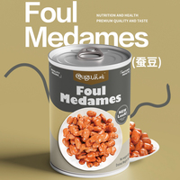 Haricots verts (Foul Medames/Fava Beans) de haute qualité, 425g, conservés au vinaigre, cuits à la vapeur, en conserve, 1880 cartons en conserve